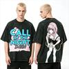 Sommer Heiß Anime Call of the Night Gewaschenes T-Shirt Unisex Harajuku Oversized Vintage Lockeres T-Shirt Print Rundhals Lässiges T-Shirt