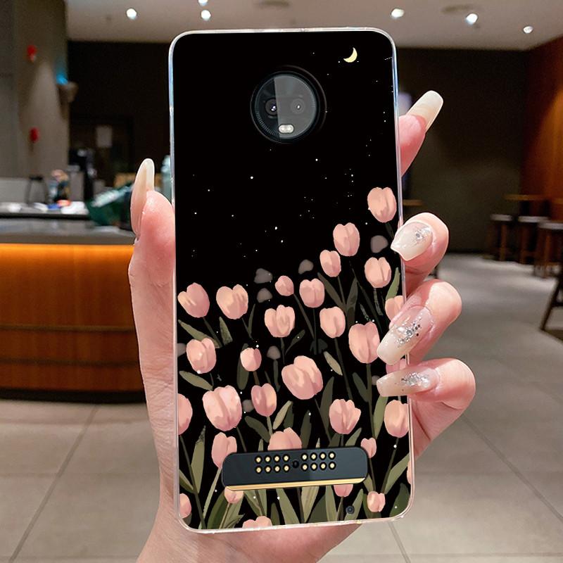 For Motorola Moto Z3 Play Case Clear Luxury Fashion Butterfly Flower Soft Silicone Phone Cover for Moto Z3 Play Transparent Case