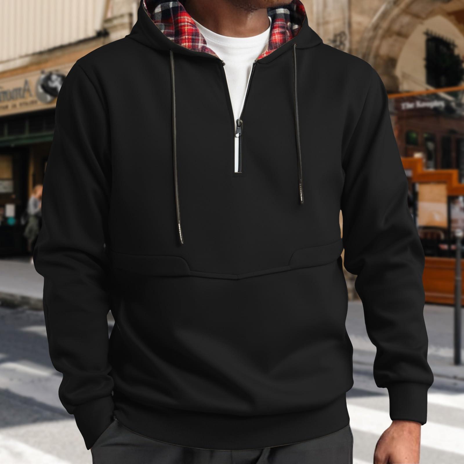 

Мужской карманный тренч на молнии с регулируемыми манжетами и капюшоном XL чёрный