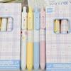 Polka Dot Pixel Pudding Retractable Gel Pen 0.5mm Ins Kawaii Cartoon Fashion Quick-Drying Black Ink Exam Pen for Students