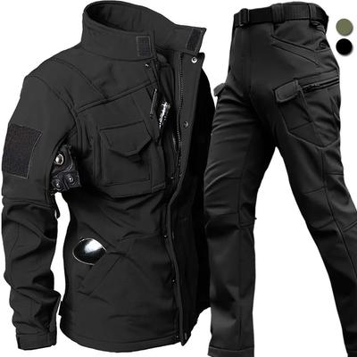 Windproof Waterproof Biker Suit Men Jacket Pants Sets Winter Shark Skin  Soft Shell Uniform Warm Fleece Coats