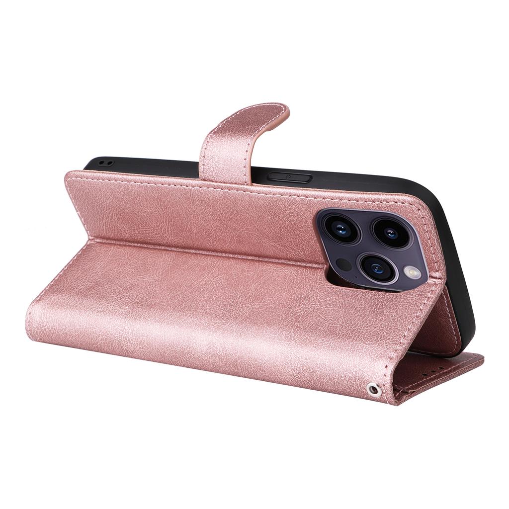 For iPhone 15 Pro Max Case 2 in 1 Detachable Magnetic Leather Wallet Mobile Cover with Strap