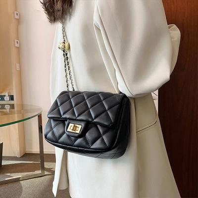 Kabelka Dámská móda Dámská taška z pravé kůže All Crossbody kabelka Diamond Check Chain Rain Bag