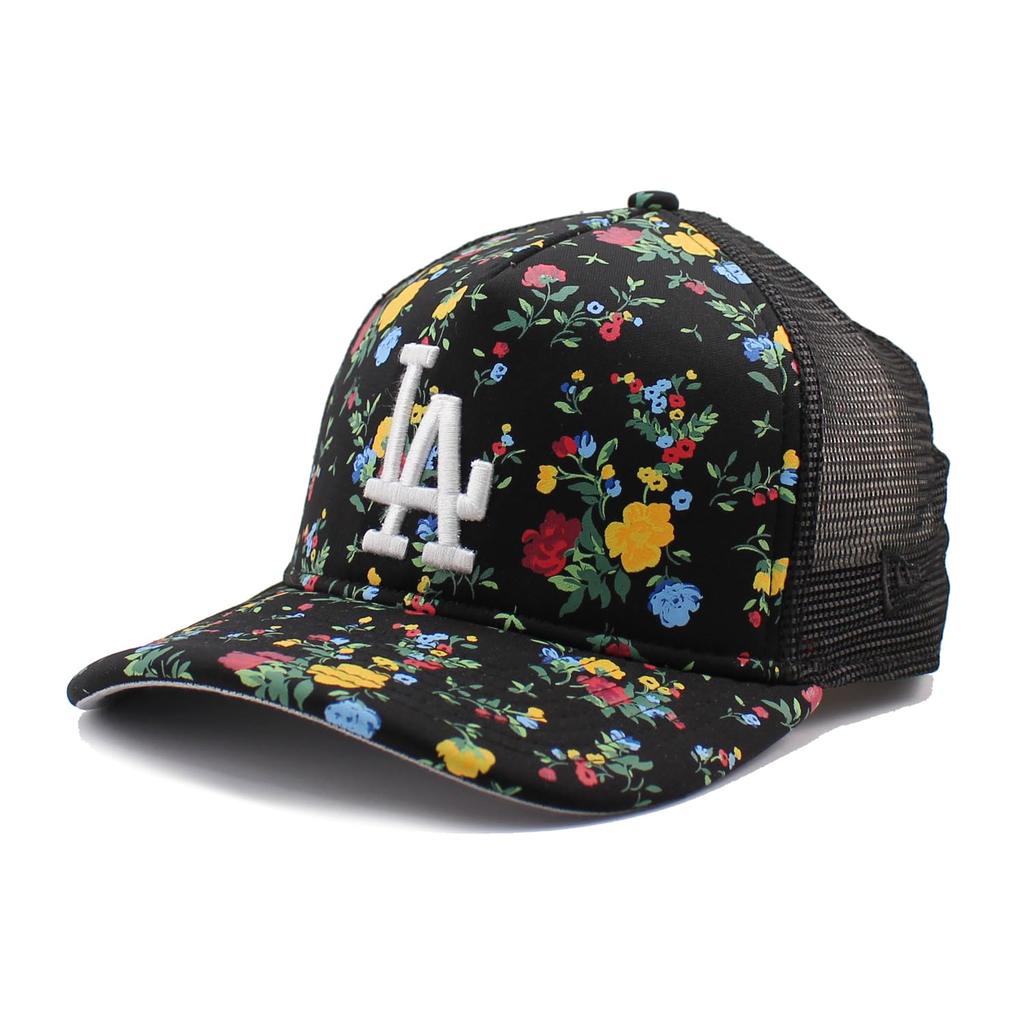New Era 9FORTY Los Angeles Dodgers MLB Floral Mesh Snapback Cap in Also 940 A-Frame Black. available A-Frame hats, AF. [Used]