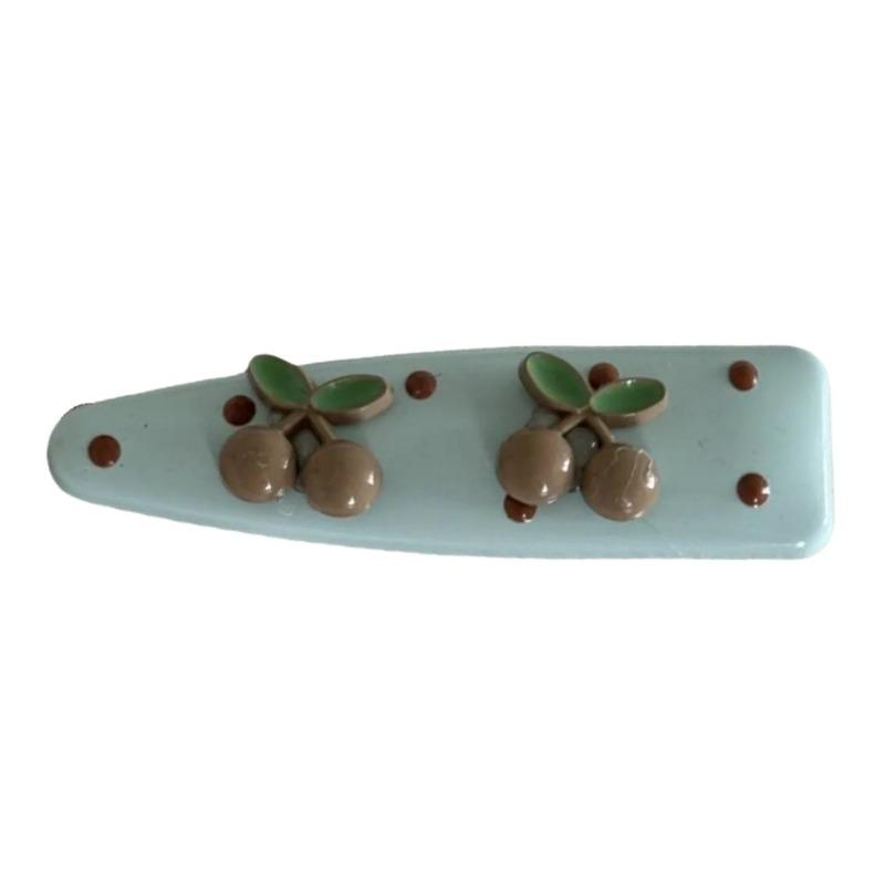 Coffee Cherry Polka Dots Mint Green Hairpin Sweet and Cute Bangs Clip Side Clip Hair Accessories Duckbill Clip New