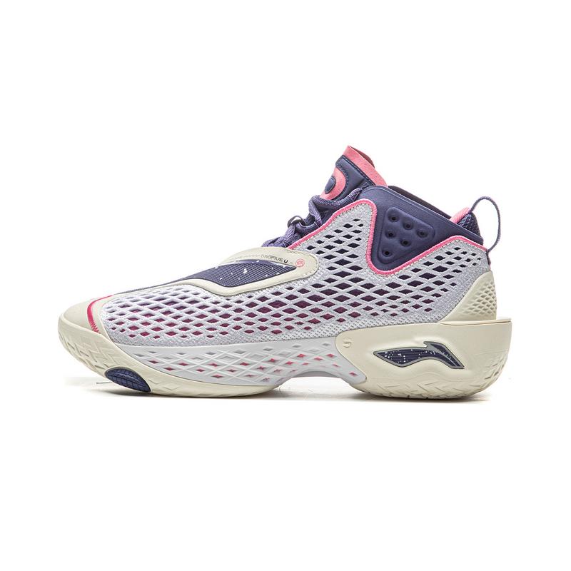 New LiNing BadFive 5 Slip Resistant, Abrasion Resistant, Breathable, Rebound Grip Mid Top Basketball Shoes Men's White ABFV025-9
