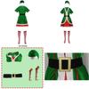 Fancy Xmas Elf Costume Couple Outfit Polyester Role Play Dress Up Party