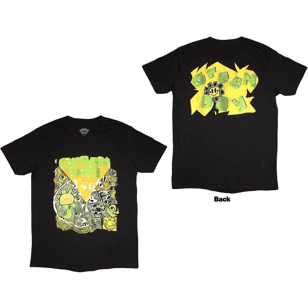 Green Day Unisex Tshirt Psychedelic Kerplunk (Back Print) (Xlarge) S