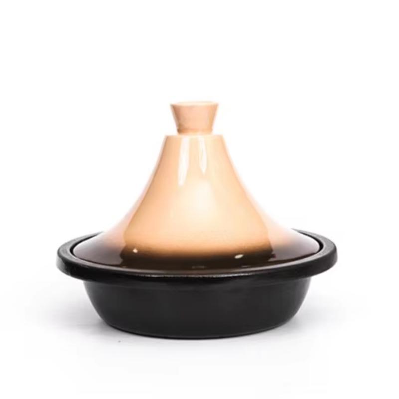 Wholesale Cast Iron Moroccan Pot for Cooking Tajine Pot with Enameled Cast Iron Base and Ceramic Cover 16cm-25cm оранжевый