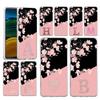 Pink Letter Flower Phone Case For Samsung A13 A33 A73 A53 A23 A51 A71 A21S A12 A31 A41 A05s A03S A15 A25 A32 5G Clear Cover