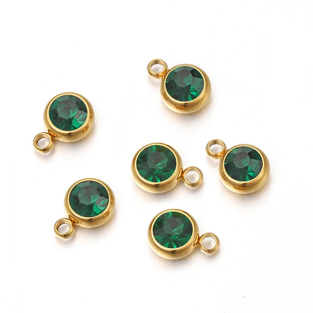 20pcs Stainless Steel Rhinestone Beads Transparent Clear Crystal Charms Pendants for Jewelry Making DIY Necklace Bracelet Charms