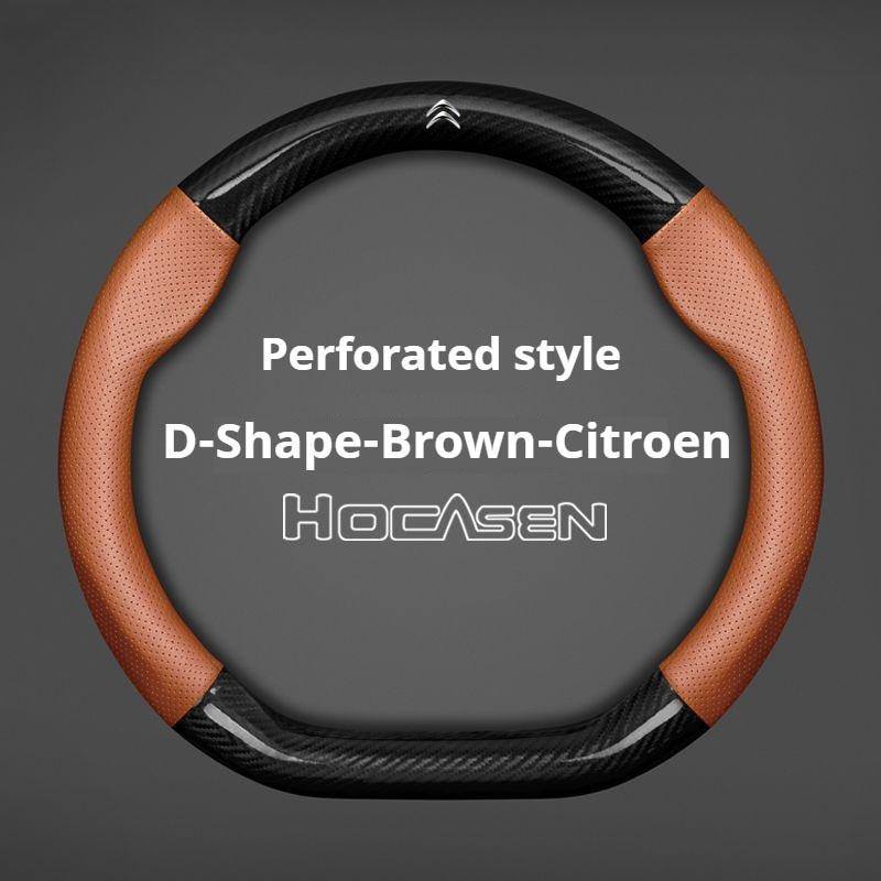 Kohlefaser-Leder-Lenkradabdeckung Für Citroen C1 C2 C3 C4 C5 C6 C4L Berlingo Picasso Aircross Sega Ely See Zubehör aik256