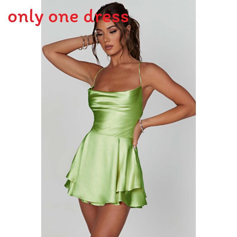 Summer Sexy Slip Dress With Spliced Polyester And Spandex For Night Out