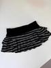 Y2K Sweet Style Striped Color Block A-line Mini Skirt