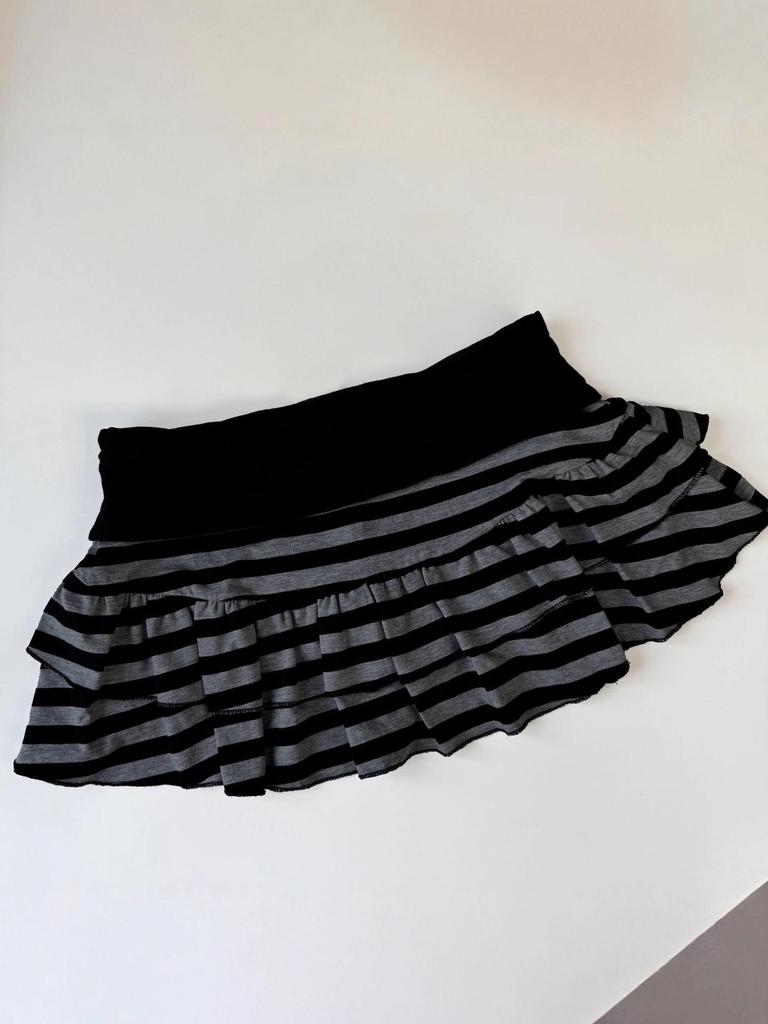 Y2K Sweet Style Striped Color Block A-line Mini Skirt