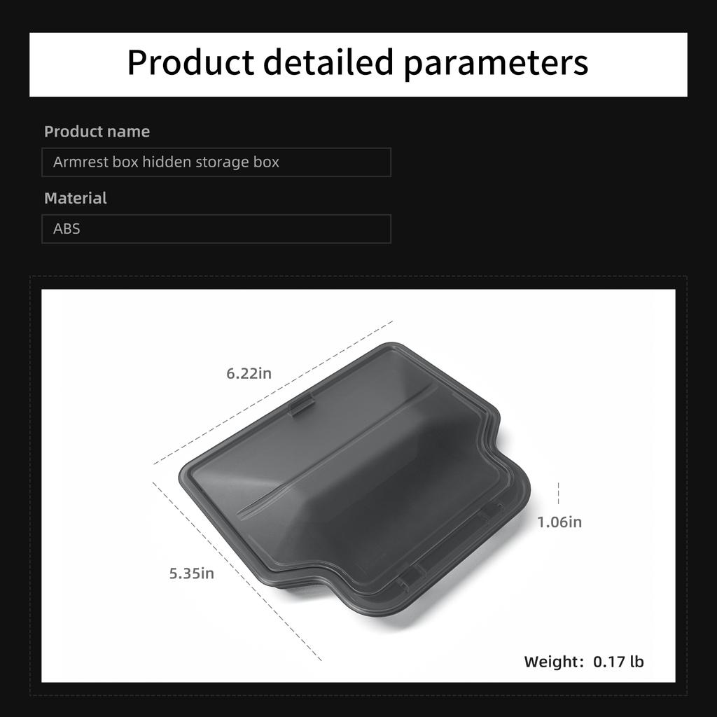 For Tesla Model Y Launch 2025 Juniper/Model 3 Highland Car Armrest Hidden Storage Box Organizer Accessories Tidying