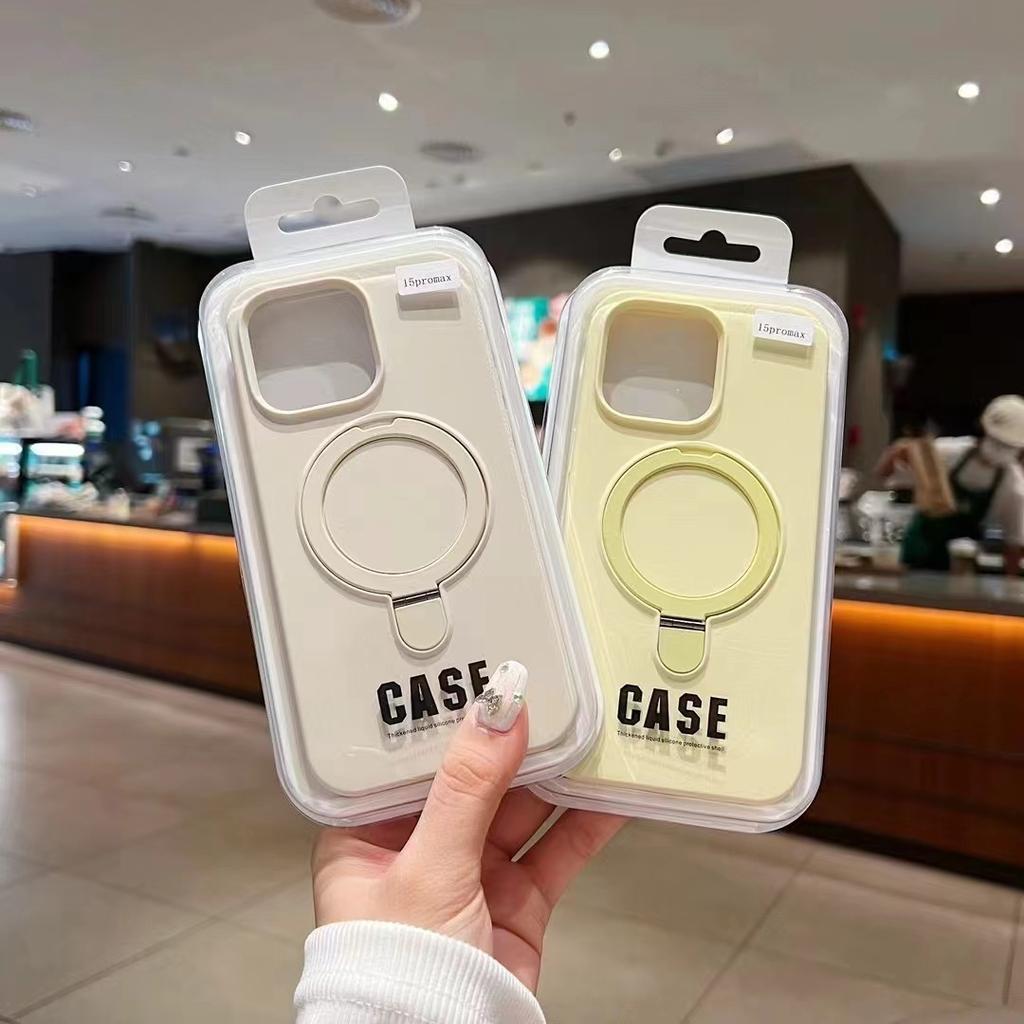 Simple solid color liquid silicone magnetic attraction suitable for 17ProMax couple iPhone13 Apple 14 mobile phone case 15 soft