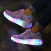 Vibrant Kids Double Wheels Light Up Roller Skates Shoes In Sporty Sneaker Style