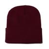 High Quality Solid Color Acrylic Wool Hat Outdoor Warm Cold Hat Monochrome Knitted Hat Pullover Hat for Men and Women