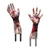 2/6Pcs Halloween Card Insertion Blood Ghost Hand Shape Garden Stake Spooky Atmosphere Halloween Events Ornament
