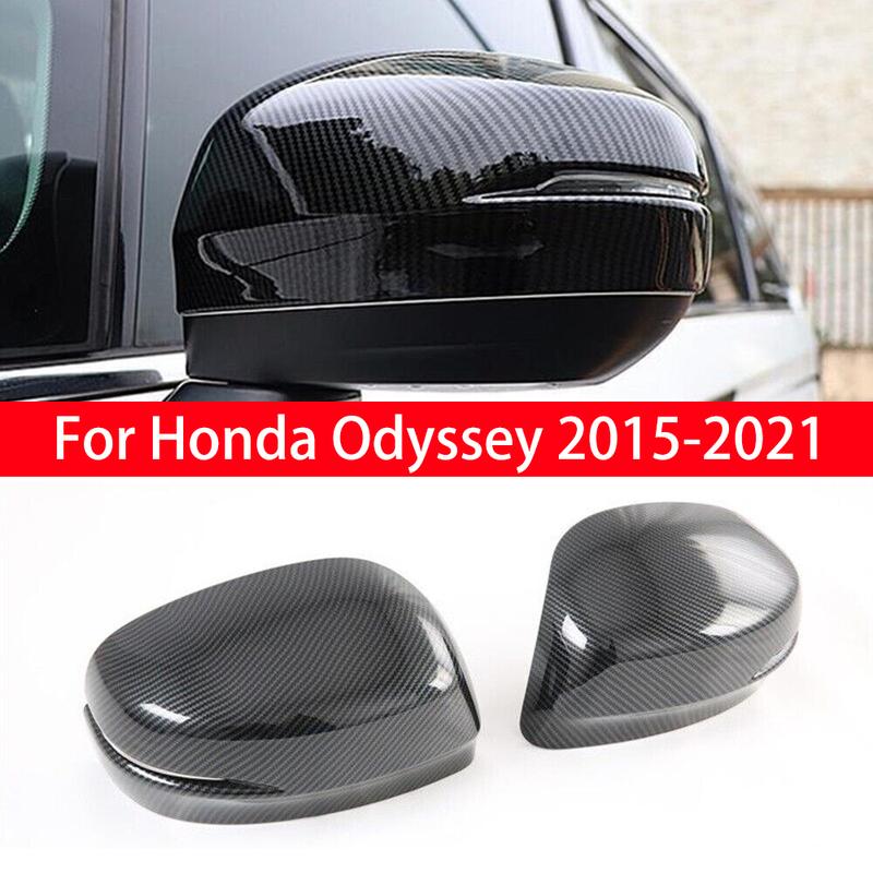For Honda Odyssey 2015- Rearview Side Mirror Cover Wing Cap Exterior Door Rear View Case Trim Sticker Carbon Fiber Look