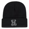 Fashionably Unisex Cute Little Bear Cartoon Embroidery Knitted Hat Men Leisure Travel Winter Hats Beanies Cap Hip Hop Caps