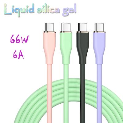 Liquid Silicon Type C To C Fast Charging Cable USB To C  PD 60W   SCP 66W For  Xiaomi iPhone15 Plus Pro Max