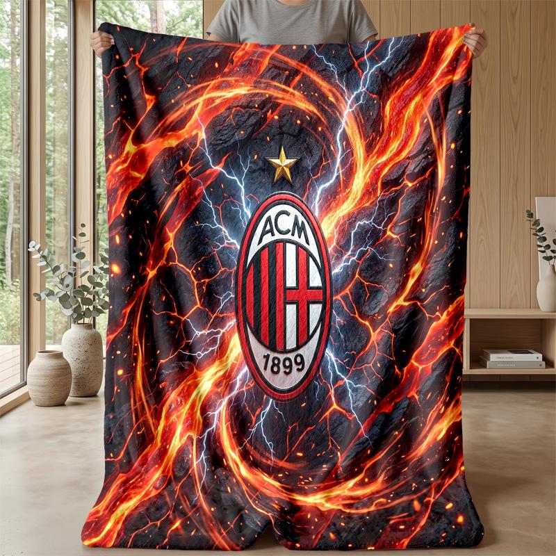 AC Milan Theme blanket Soft Flannel Blanket Plush Throw Blanket Cozy Sofa Bed Blanket for Home Decor