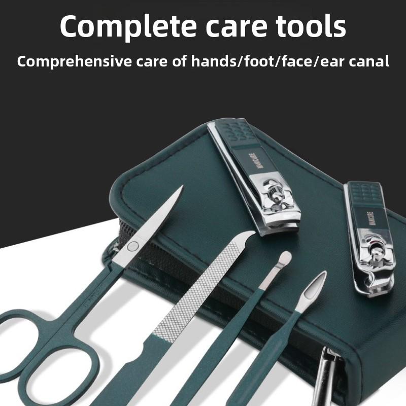 Stainless Steel Nail Clippers 6-piece Set, Portable Nail Clippers Household Nail Clippers To Remove Dead Skin Fork Manicure Tool