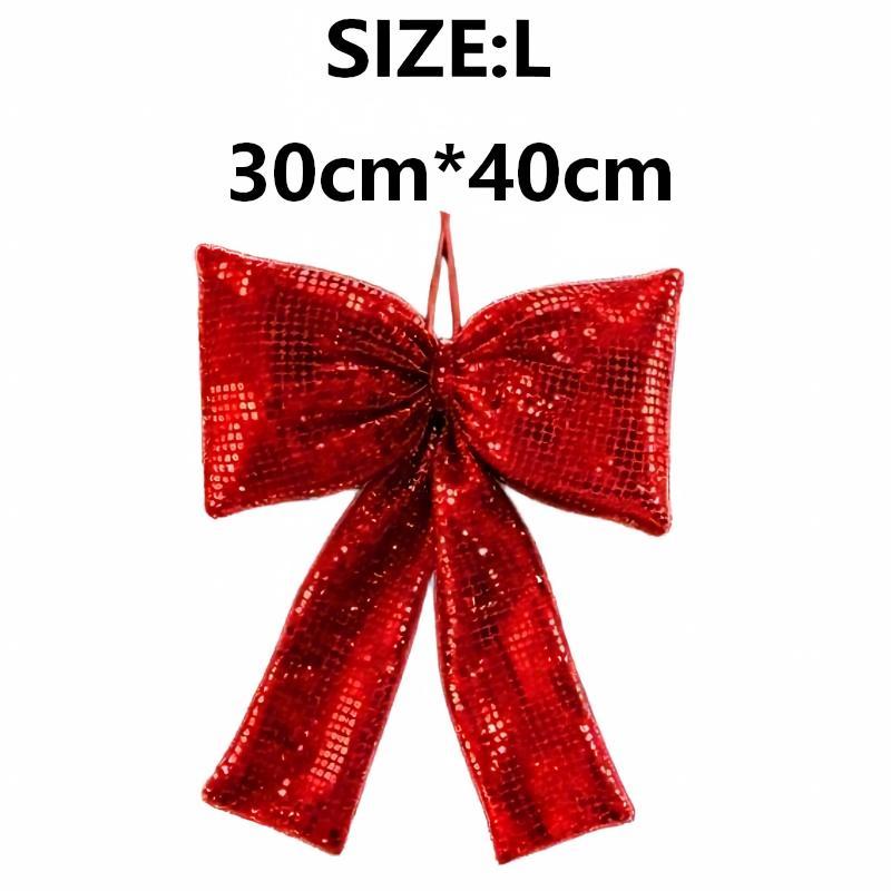 Hanging Christmas Sequin Bow Retro Exquisite Christmas Tree Ornament Sparkling Wreath Garland Bow Merry Christmas