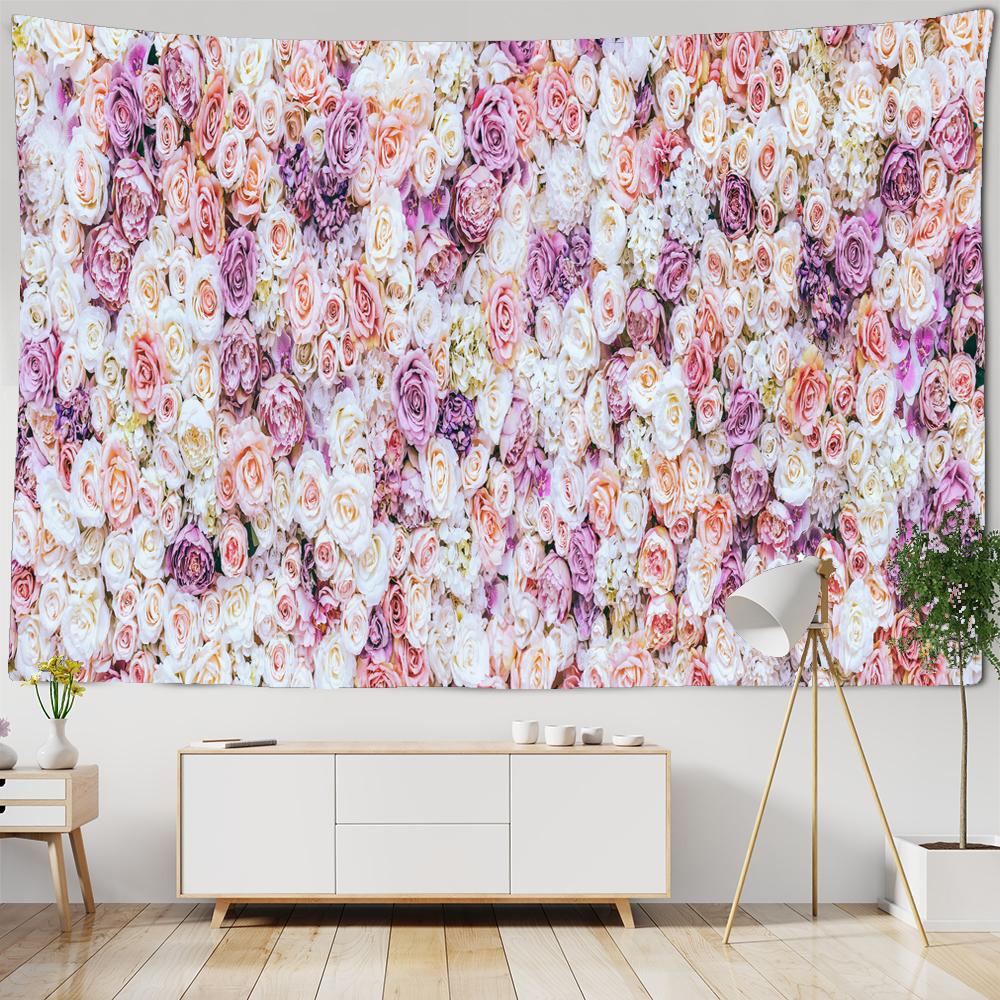 Flower Tapestry Wall Hanging Cloth 3D Printed Beach Towel Rose Cherry Blossoms Wall Carpet Yoga Mat Home Decor Tapestries Premium Quality