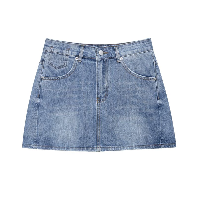Kaslead New Women Clothes Western Style Classic Loose Mid Waist Denim Mini Skirt 6688091 400