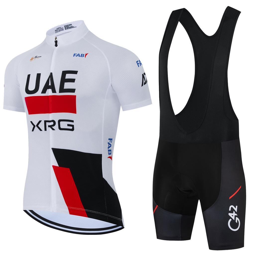 New UAE Team Cycling 2026 Jersey Set Men Short Sleeve Cycling Clothing Road Bike Shirts Suit Bicycle Bib Shorts MTB Ropa Maillot