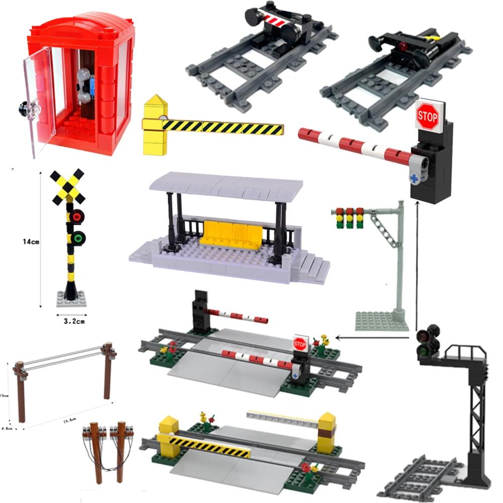 Stadtbahn Schienen Flexibel Gerade Gebogen Weiche Schiene Weiche Schienenweiche DIY Baustein Modelle Eisenbahnen Technische Bahn Teile Steine