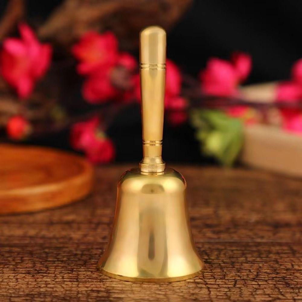 Vintage Solid Brass Call Bell Manual Operation Hand Cranked Bell  Early Learning