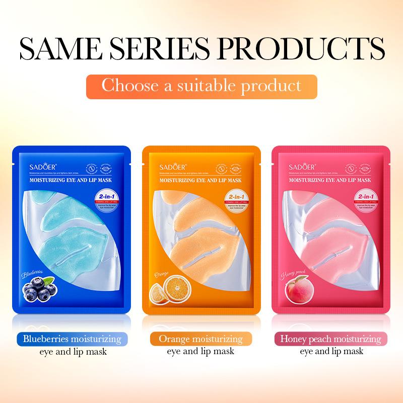 3pcsOrange moisturizing eye and lip mask, moisturizing moisturizing eye mask lip mask combination skin care products
