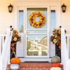 Wreath Exquisite Thanksgiving Bright Faux Maple Leaves And Pumpkins For Cozy Styling Home