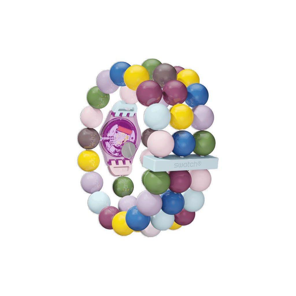 Swatch Orologio da donna serie Originals con movimento al quarzo, resistente all'acqua 30M, 25mm, quadrante bianco, cassa in plastica, cinturino in plastica LP148