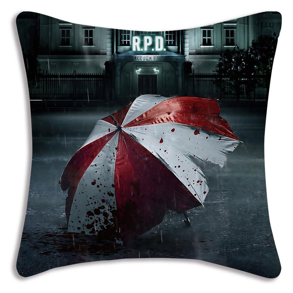 Movie ResidentS Evil Umbrellas Pillow Covers Cartoon Sofa Decorative Home Double-sided Printing Short Plush Cute Cushion Cover