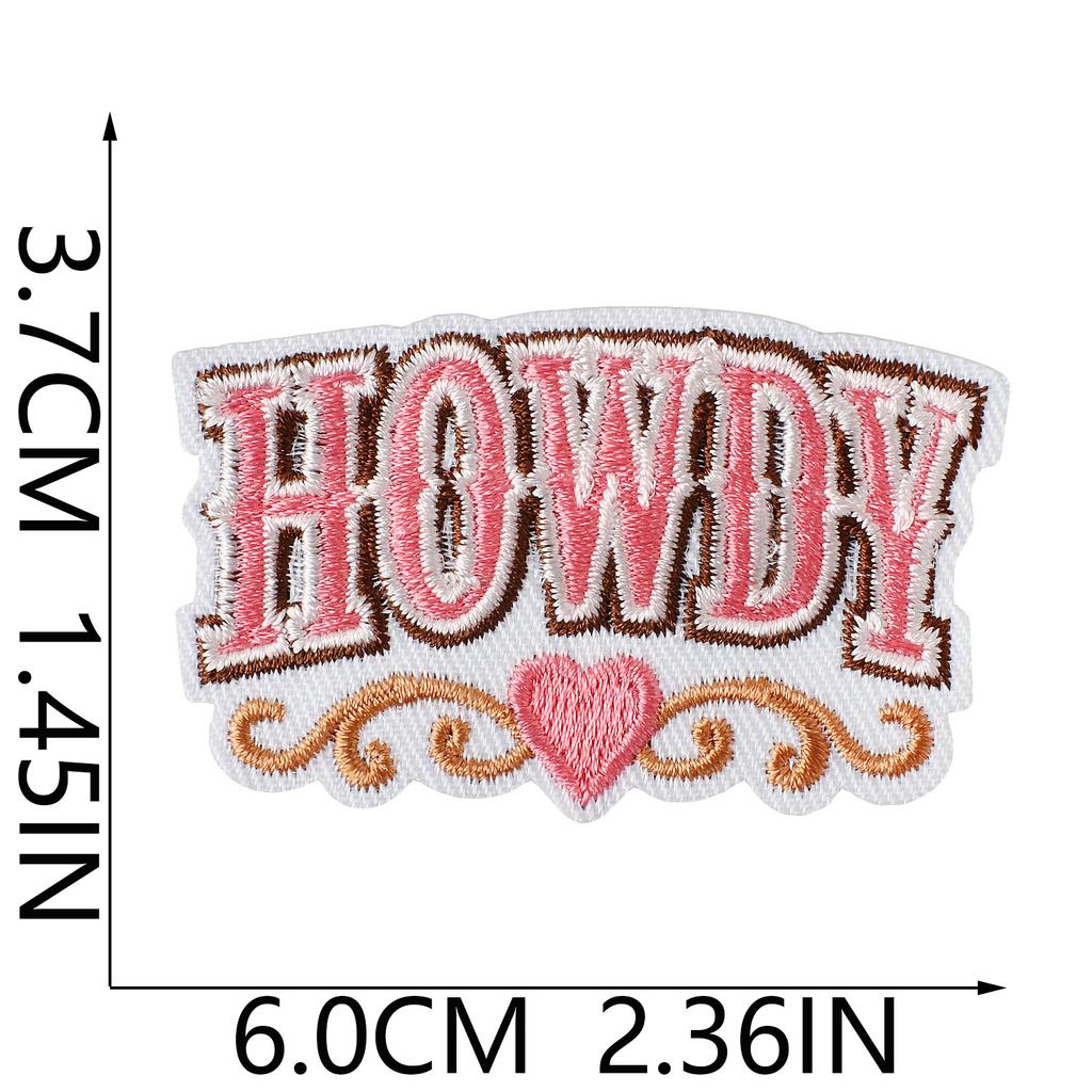 Vintage Western Denim Embroidery Cloth Sticker Ironing Tooling Jacket Luggage Hat Riding Boots Cactus Embroidery Stamp Boy