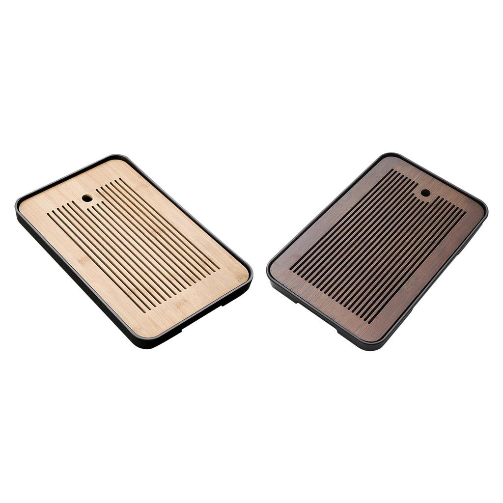 Chinese Bamboo Tea Tray Durable Tea Set Accessory Simple Kungfu Tea Table Drainage for Teahouse Home Hotel Office Household