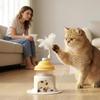 Cat Treat Dispenser Toy Interactive Food Dispenser Ice Shaver Shape Treat Puzzle Toys For Dogs With Teaser Wand For Puppy Kitten