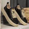 Fashion New Shoes for Men Leather Casual Shoes Trend Flat Skateboard Shoes Fashion Cool Lace-up Sneaker