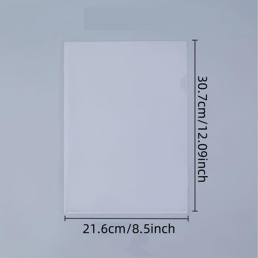 A4 Plastic File Folders - 60/30/10pcs, L-Shaped Transparent Document Protectors for Office Organization