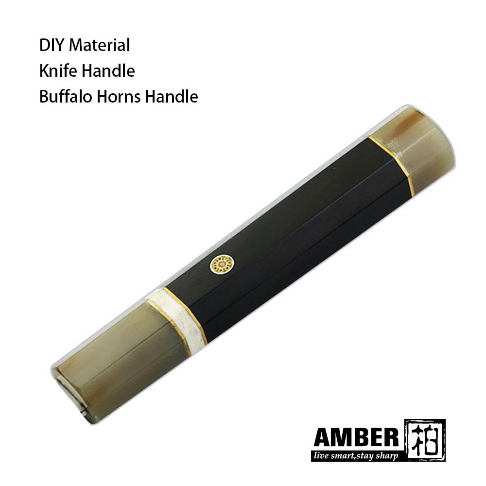 

ЯНТАРЬ Рог буйвола Натуральное черное дерево Эбони Рукоять восьмигранная Ручная работа DIY Полуфабрикат Дамасский нож сетка смола HD