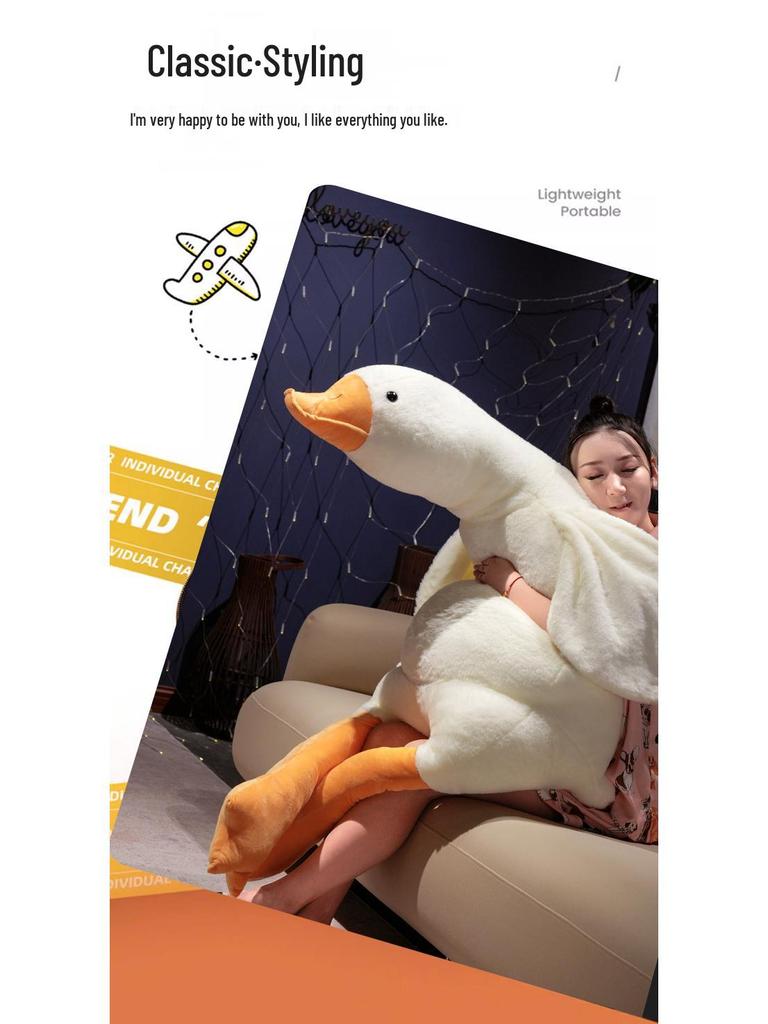 Plush Big White Goose Sleeping Pillow - Duck Toy Doll Birthday Gift