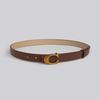 High-end Women's Belt Women's C Buckle Versatile Fashion Commuter PU Imitation Leather Belt Women's Belt