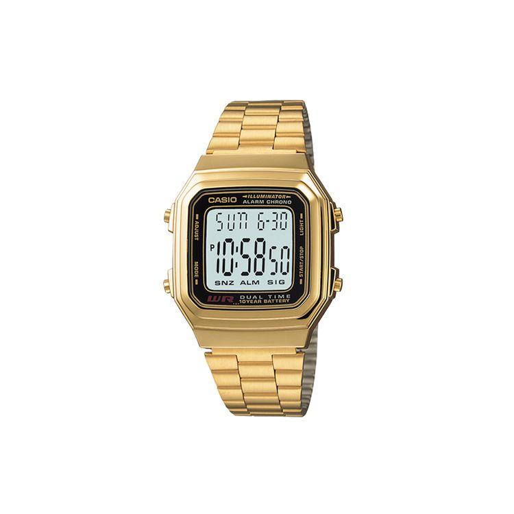 Casio Youth Series Classic Retro Square Fashion Business Casual Versatile Quartz Movement Stainless Steel Strap Women watches Gold A178WGA-1ADF Gold Watch Case