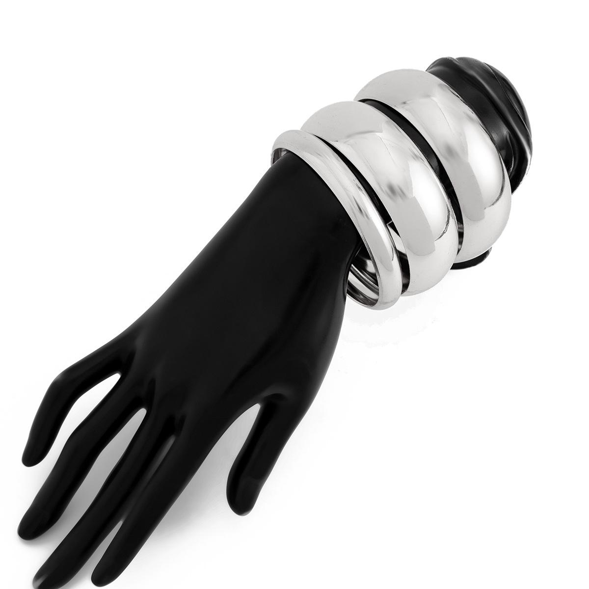 

3 шт. Массивные золотые браслеты-манжеты, Трендовые широкие массивные браслеты-манжеты, Золотые штабелируемые браслеты, Ювелирные изделия для женщин one size