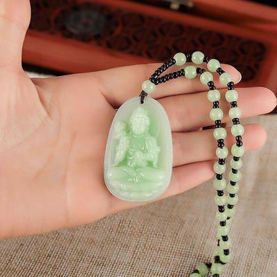 Zodiac Animal Jade Pendant Necklace - Eight Guardian Deities for Birth Year